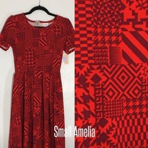Red Amelia LuLaRoe Dress